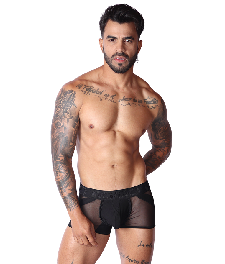 Panel Black Trunk on model by Gigo Underwear