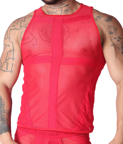 Panel Red Tank by Gigo Underwear