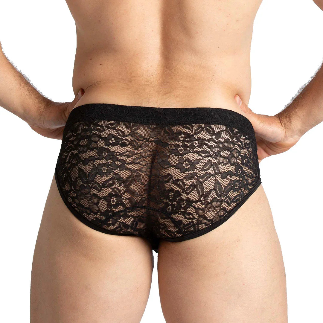 Paradise Black Brief on model by Gigo Underwear