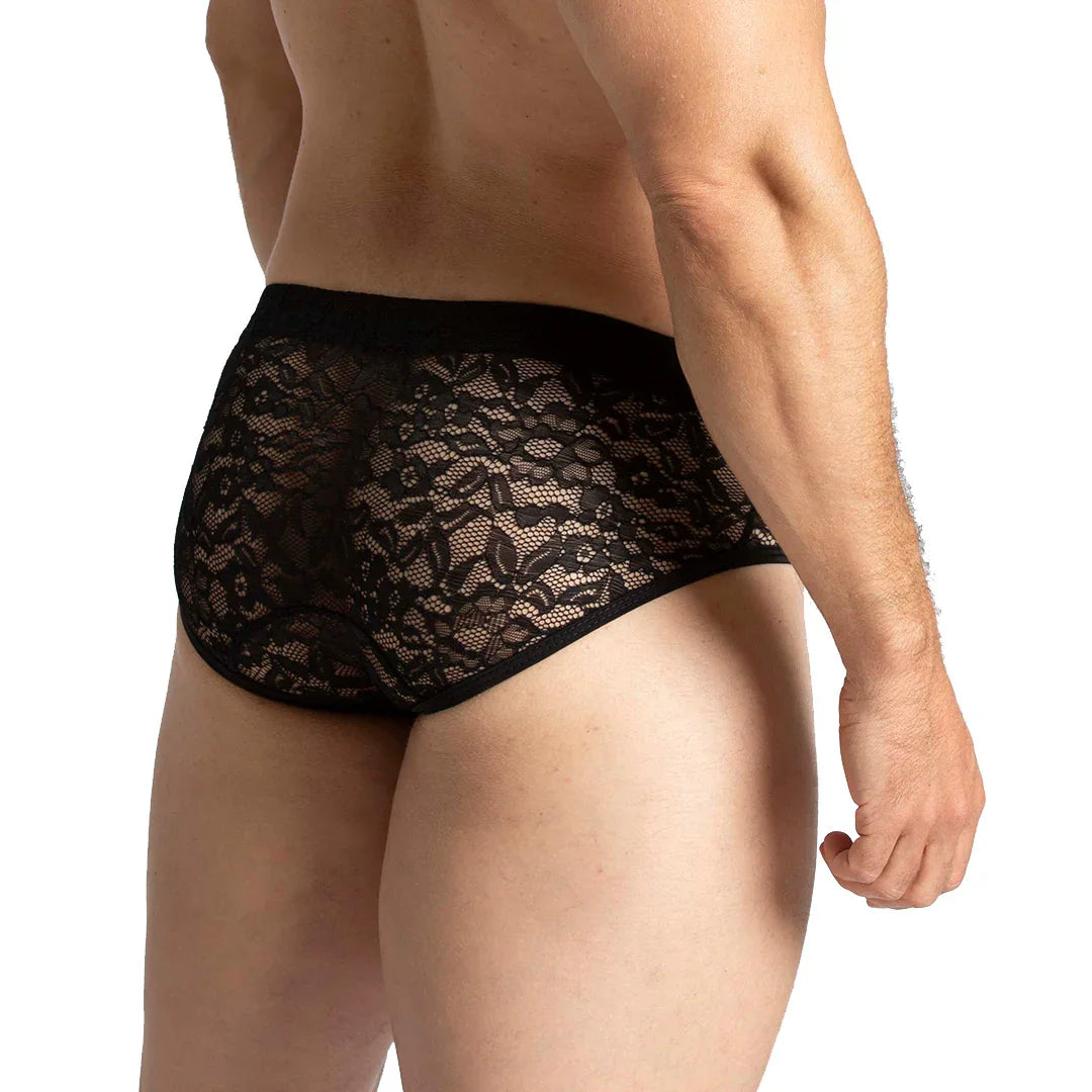 Paradise Black Brief back view by Gigo Underwear