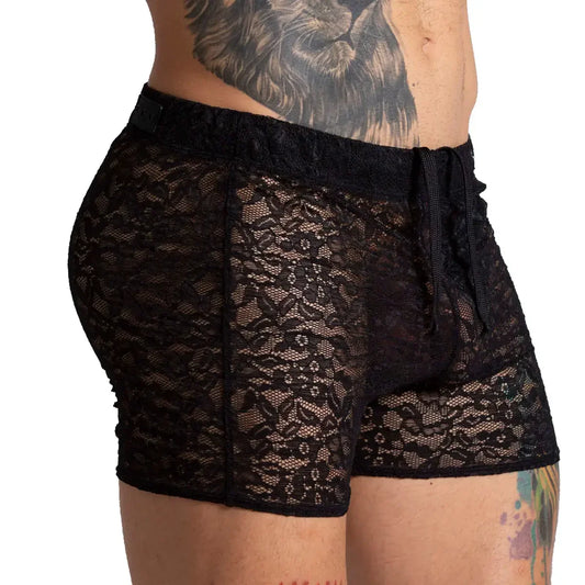Paradise Black Hotshort front view by Gigo Underwear
