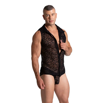 Paradise Black Shirt back view by Gigo Underwear
