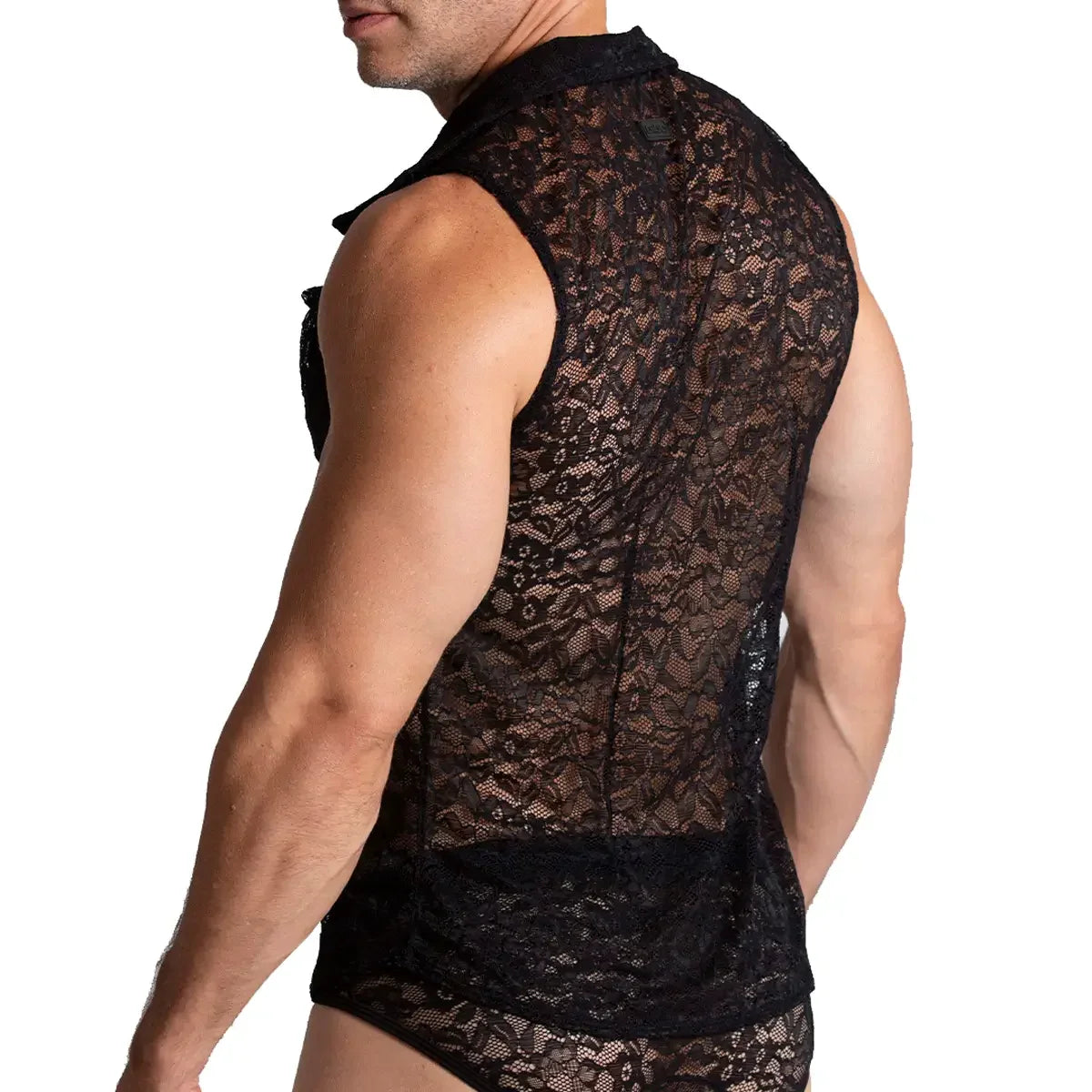 Paradise Black Shirt front view by Gigo Underwear