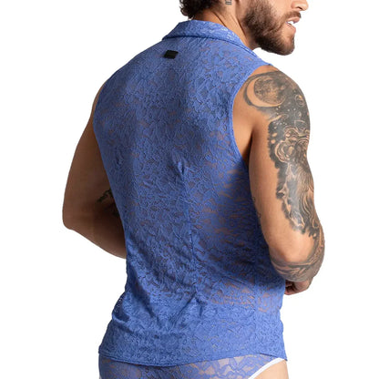 Paradise Blue Shirt back view by Gigo Underwear