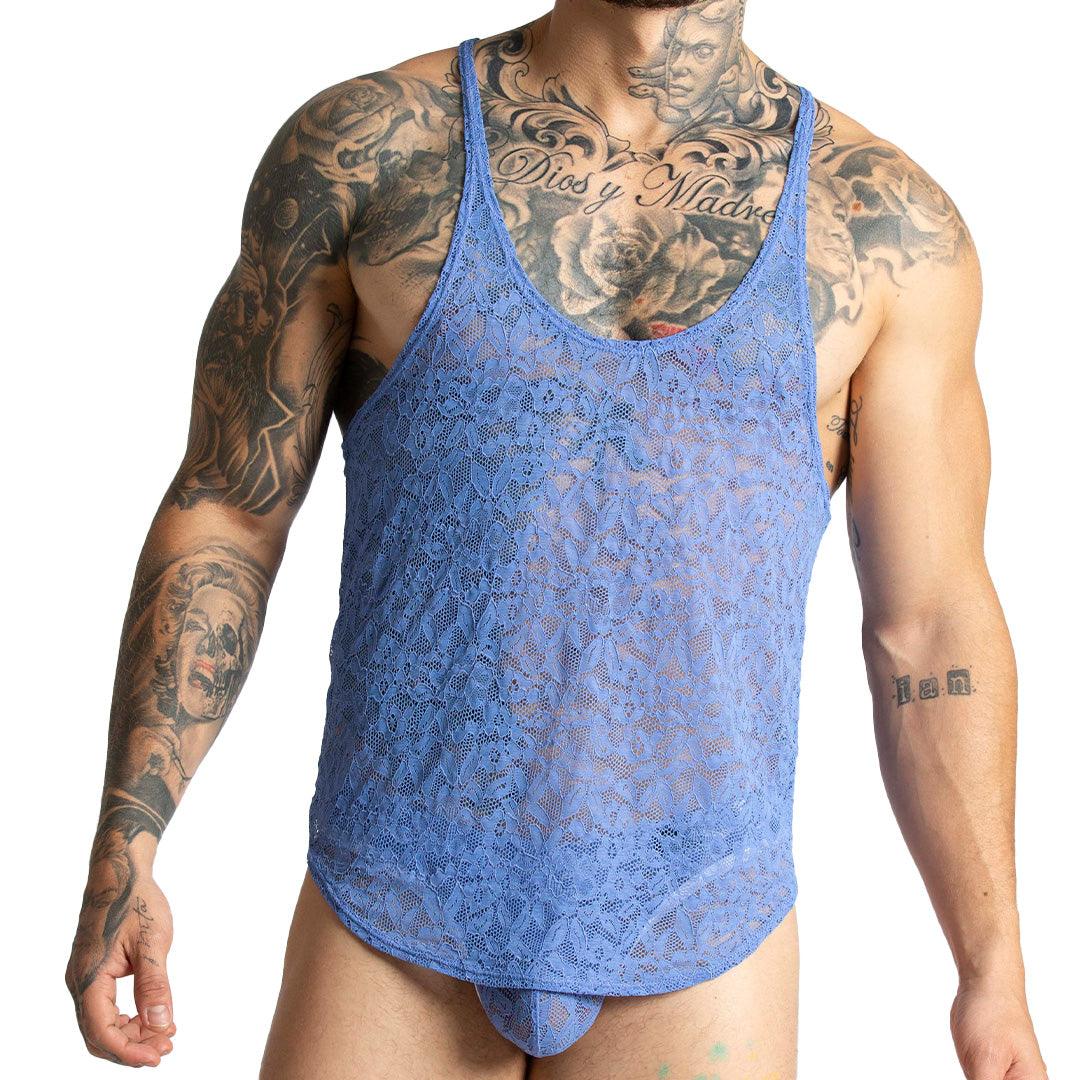 PARADISE BLUE TANK - Gigo Underwear & MensWear