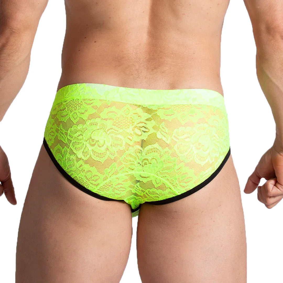 Paradise Yellow Brief back view by Gigo Underwear