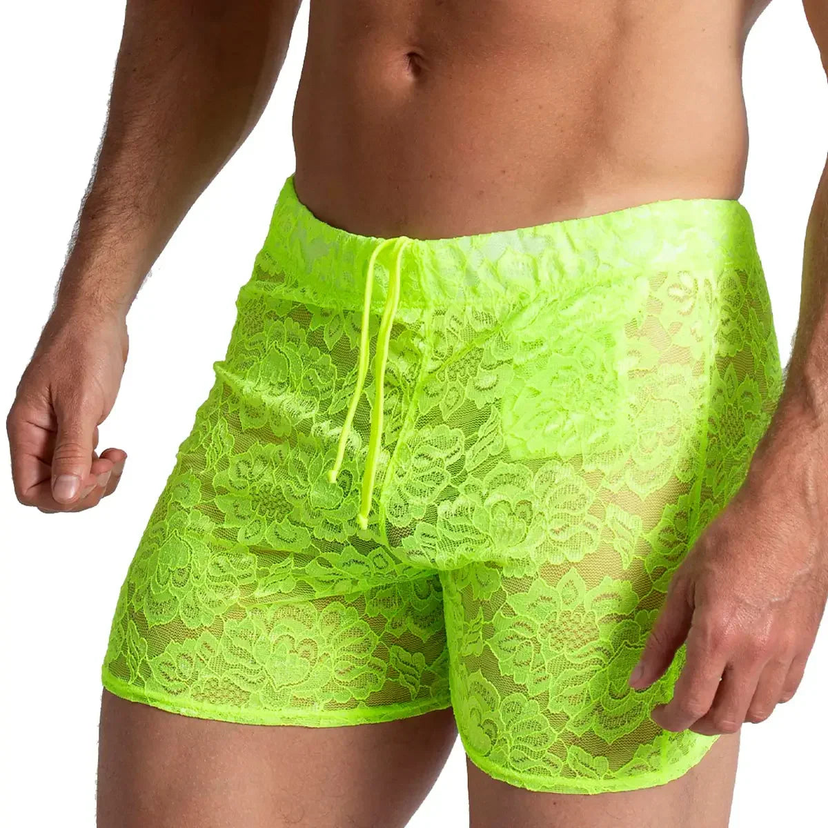 Paradise Yellow Hotshort front view by Gigo Underwear