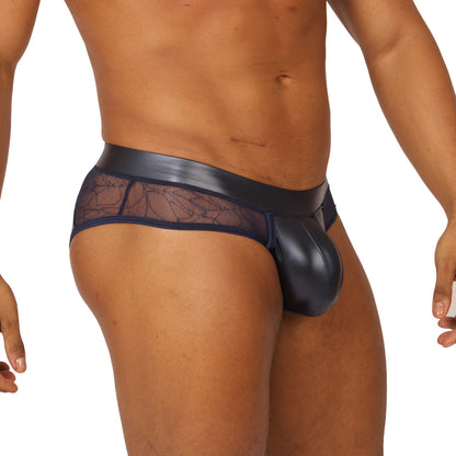 PASSIONE BLUE BRIEF - Bold Men's Brief with Contrasting Waistband