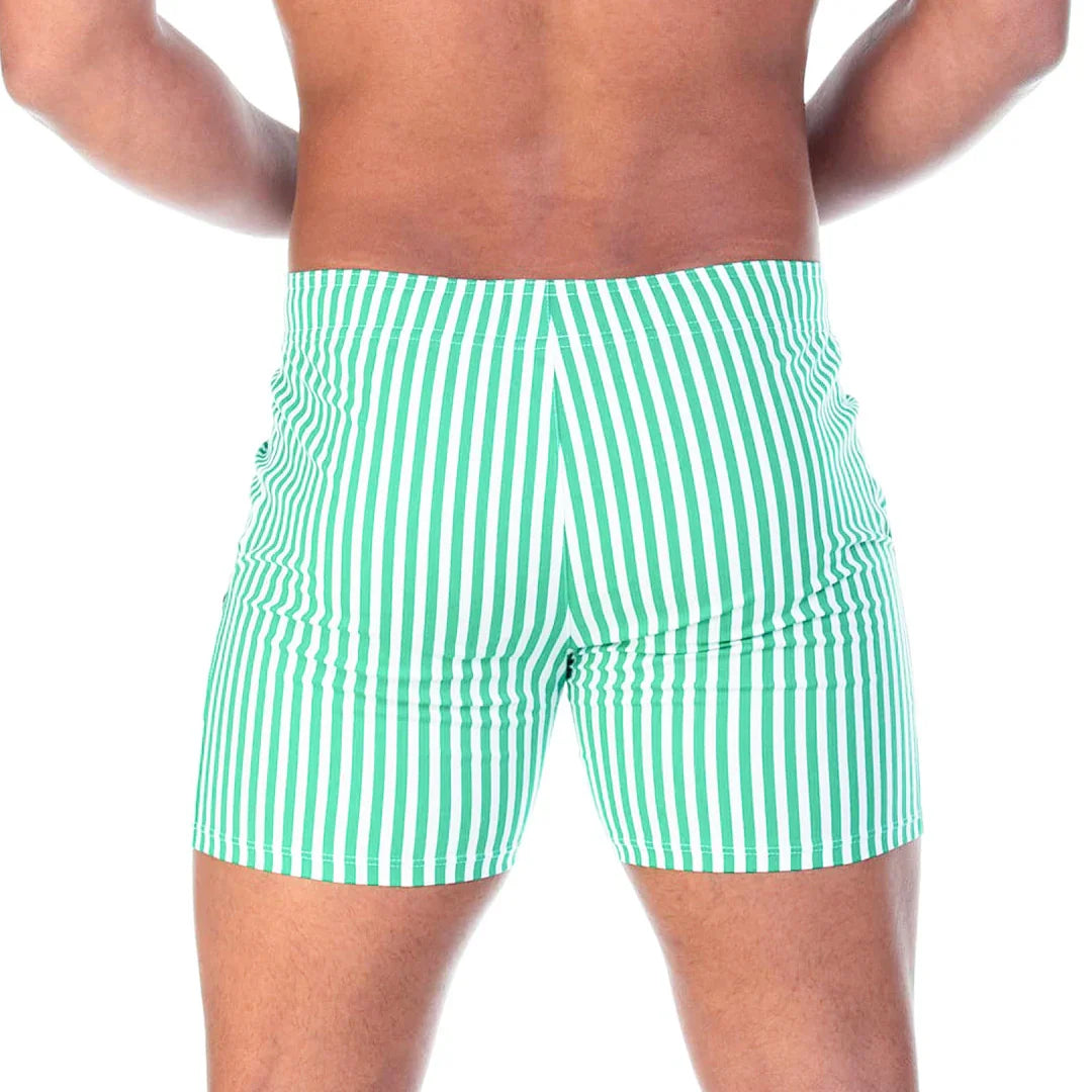 Polo Green Beachwear back view by Gigo Underwear