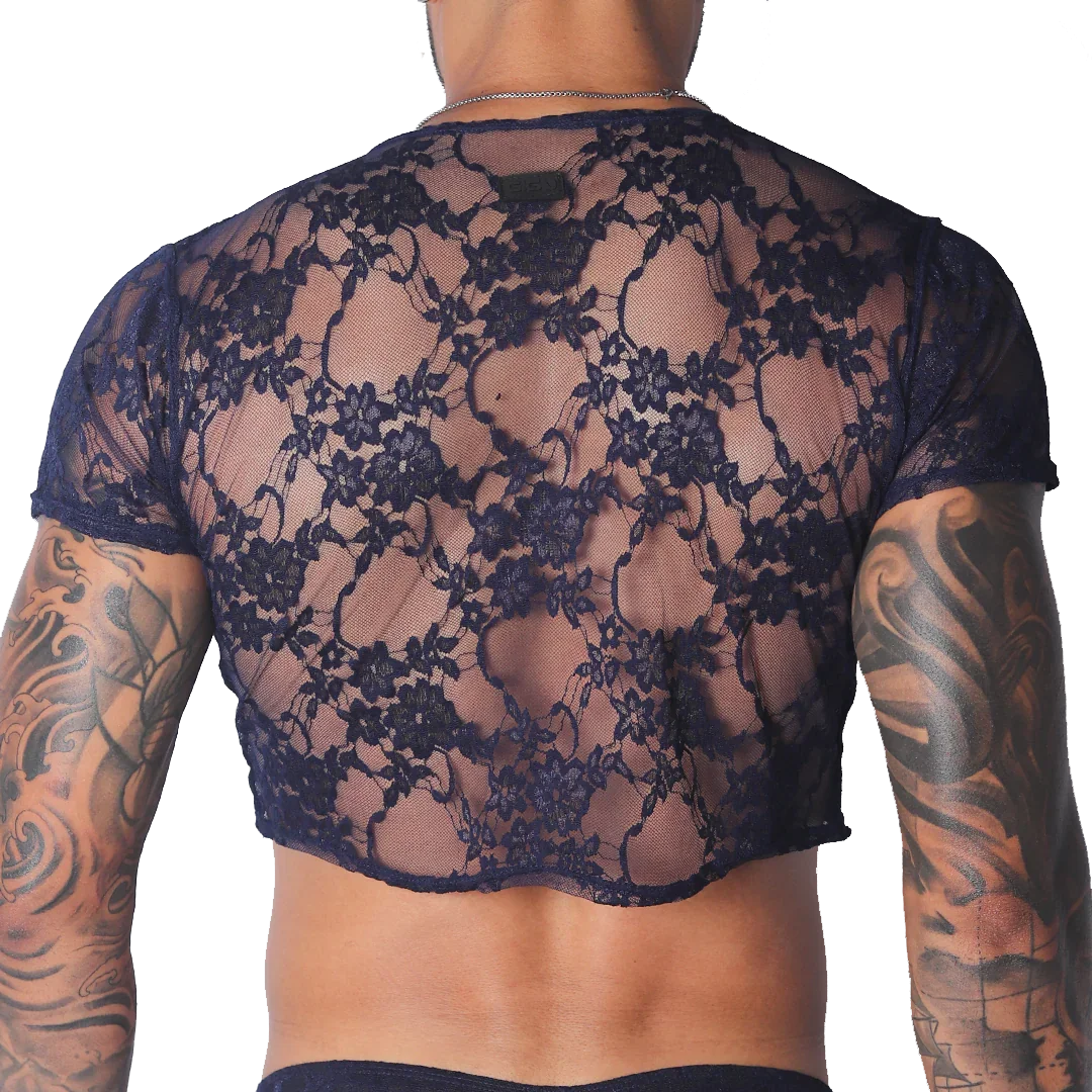Prolix Blue Croop Top back view by Gigo Underwear