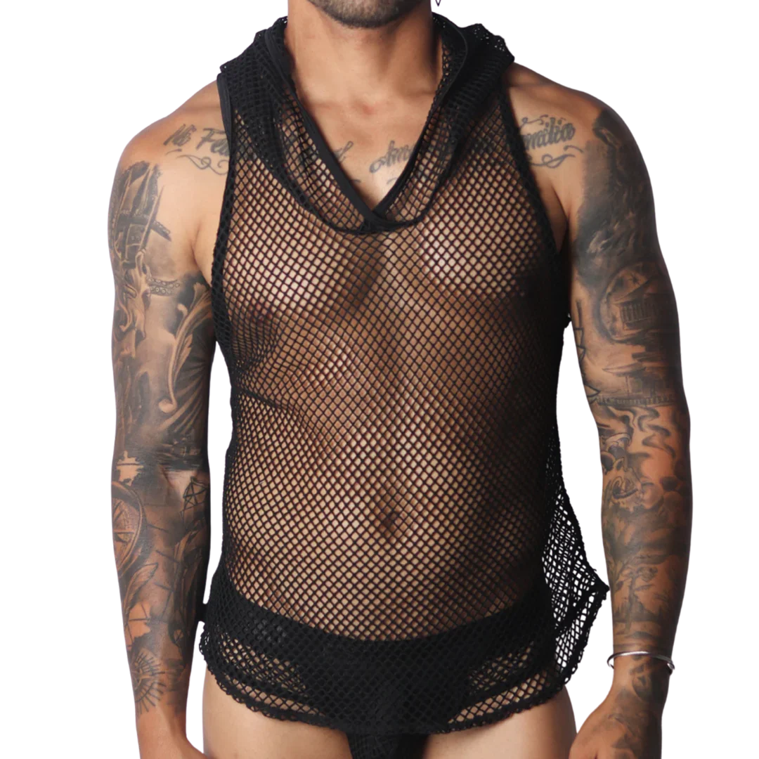 Provocative Black Hoody Tshirt by Gigo Underwear