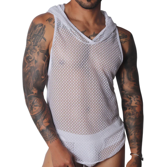 Provocative White Hoody Tshirt by Gigo Underwear