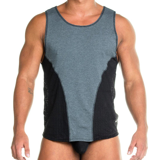 Prudence Black Tank front view by Gigo Underwear