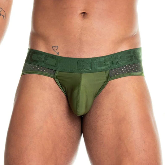 Prudence Green Brief front view by Gigo Underwear