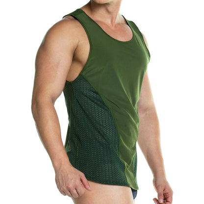 Prudence Green Tank back view by Gigo Underwear