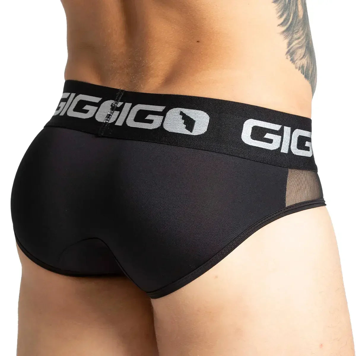 Purity Black Brief back view by Gigo Underwear