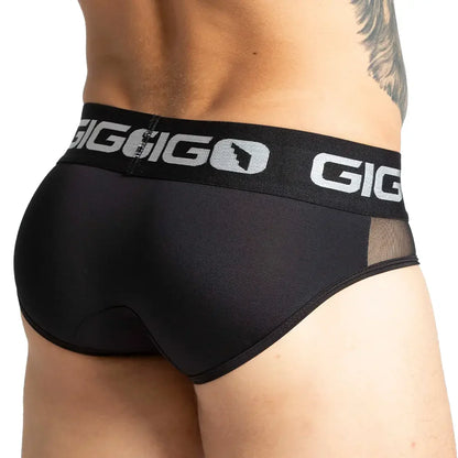 Purity Black Brief back view by Gigo Underwear