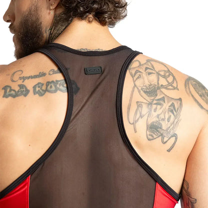 Purity Red Tank on model by Gigo Underwear