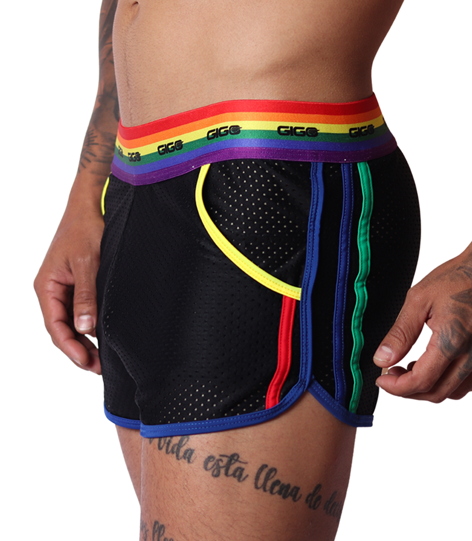Pride Shorts front view by Gigo Underwear