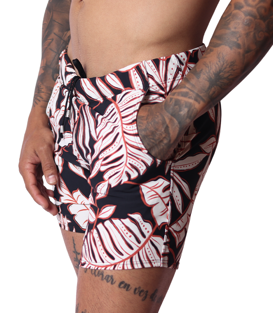 Prisma Black Beachwear front view by Gigo Underwear