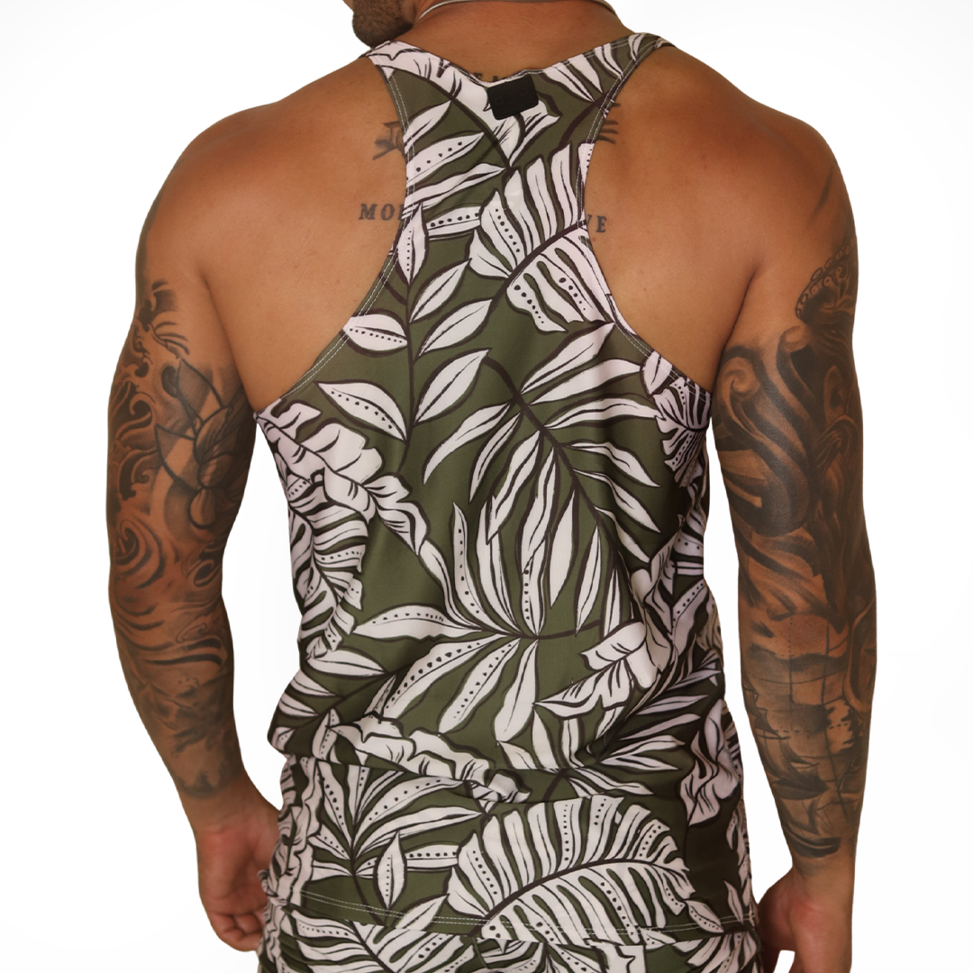 Prisma Green Tank back view by Gigo Underwear