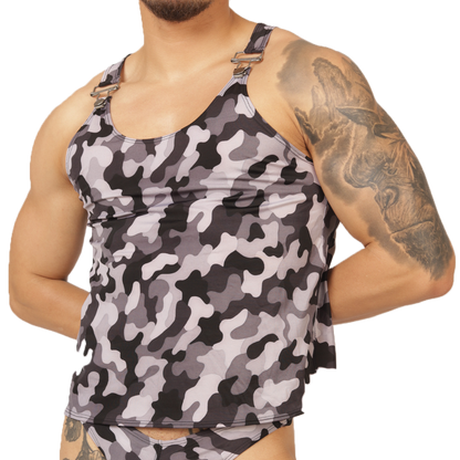 RANK CAMOUFLAGED TANK - Men's Sports Tank Top in Trendy Colors
