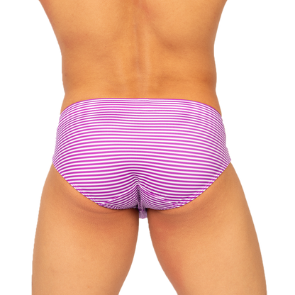 RANK PURPLE SWIM BRIEF - Bold Men's Brief with Contrasting Waistband