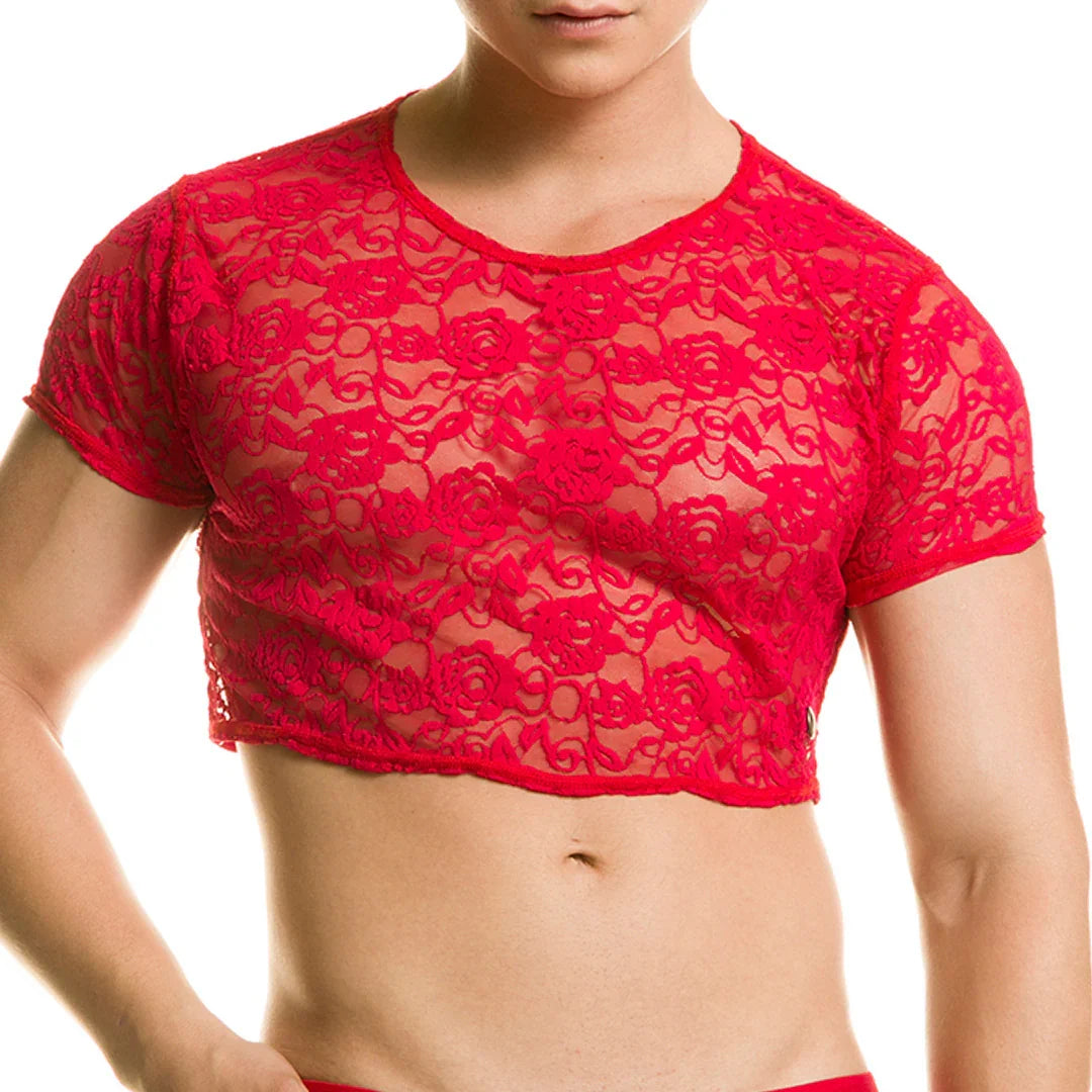 Redemotion Red Croop Top back view by Gigo Underwear