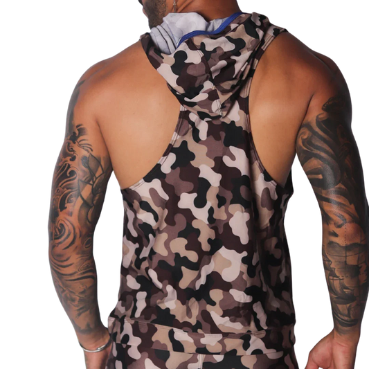 Trend Blue Hoody Tshirt front view by Gigo Underwear