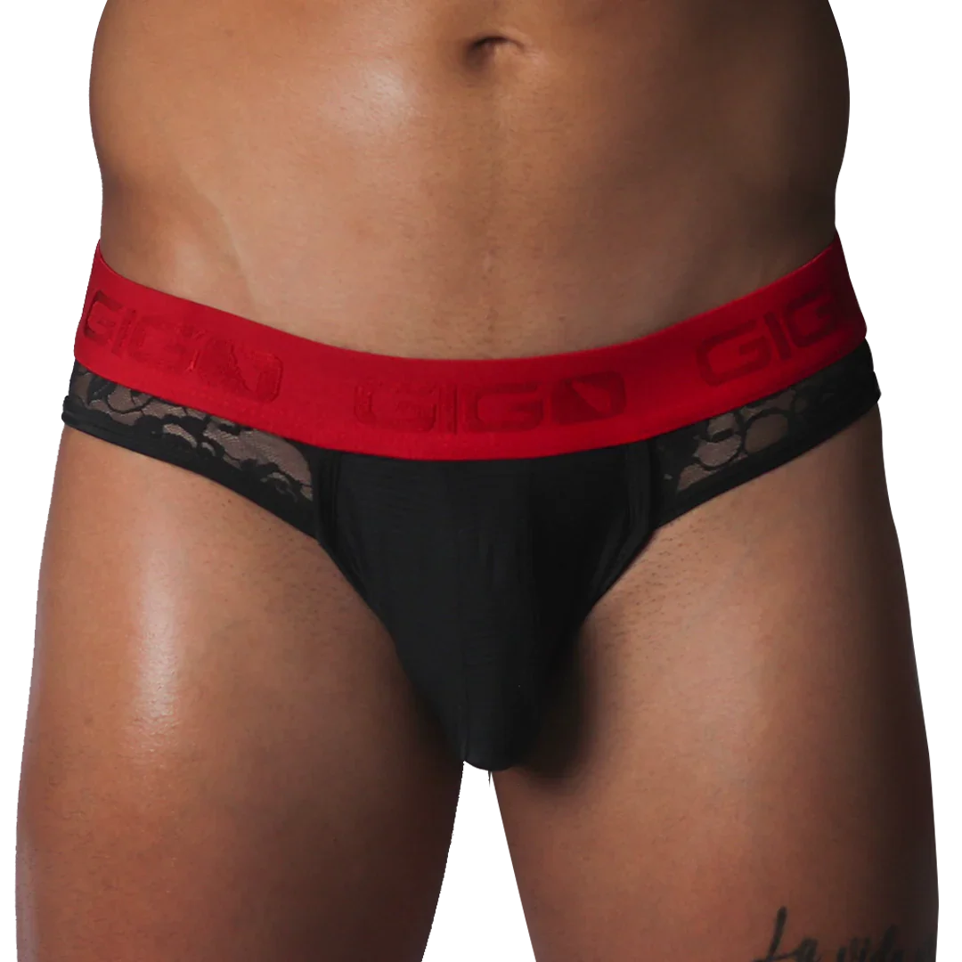 Romantic Black Brief Jock by Gigo Underwear