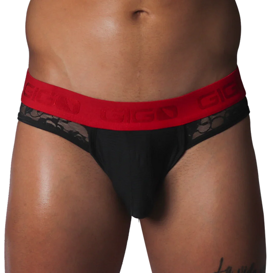 Romantic Black Brief Jock by Gigo Underwear