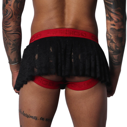 Romantic Black Skirt back view by Gigo Underwear