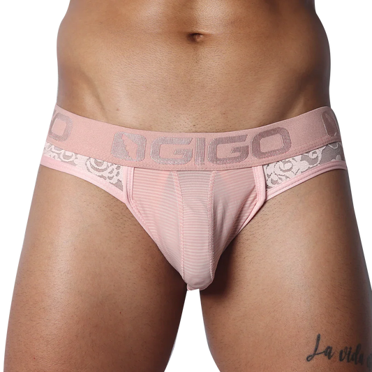 Romantic Pink Brief Jock by Gigo Underwear