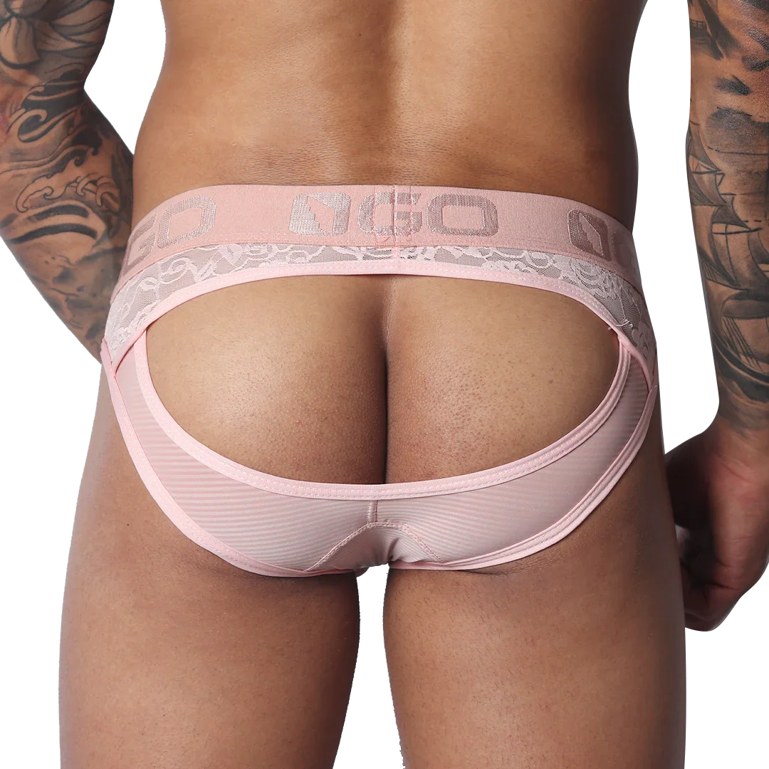 Romantic Pink Brief Jock back view by Gigo Underwear