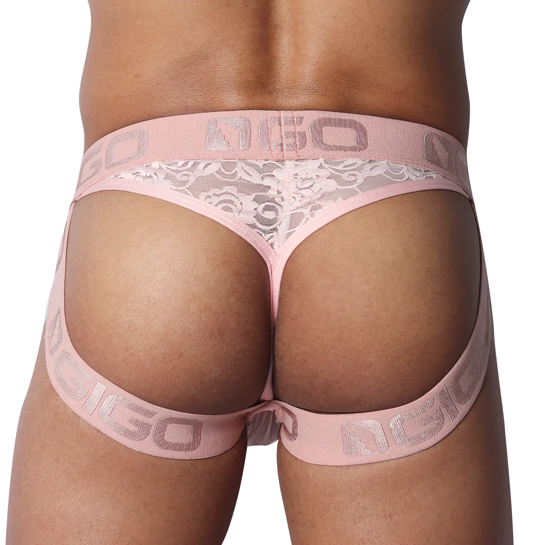 Romantic Pink Jock Thong back view by Gigo Underwear