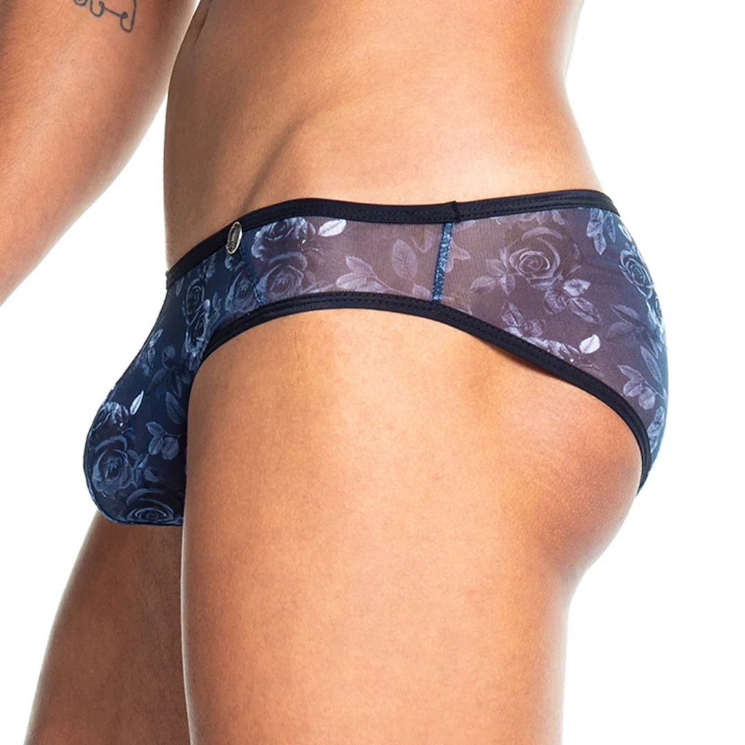 Rose Black Brief back view by Gigo Underwear