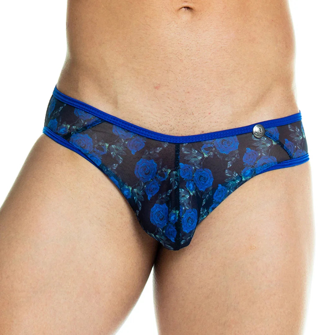 Rose Blue Brief on model by Gigo Underwear