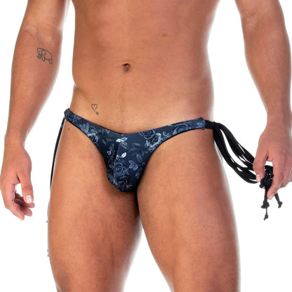Rose Black Swim Brief on model by Gigo Underwear