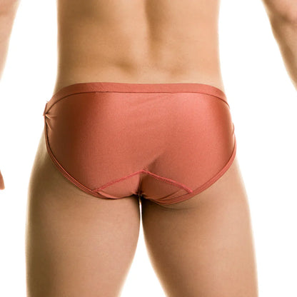 Rush Brown Swim Brief front view by Gigo Underwear
