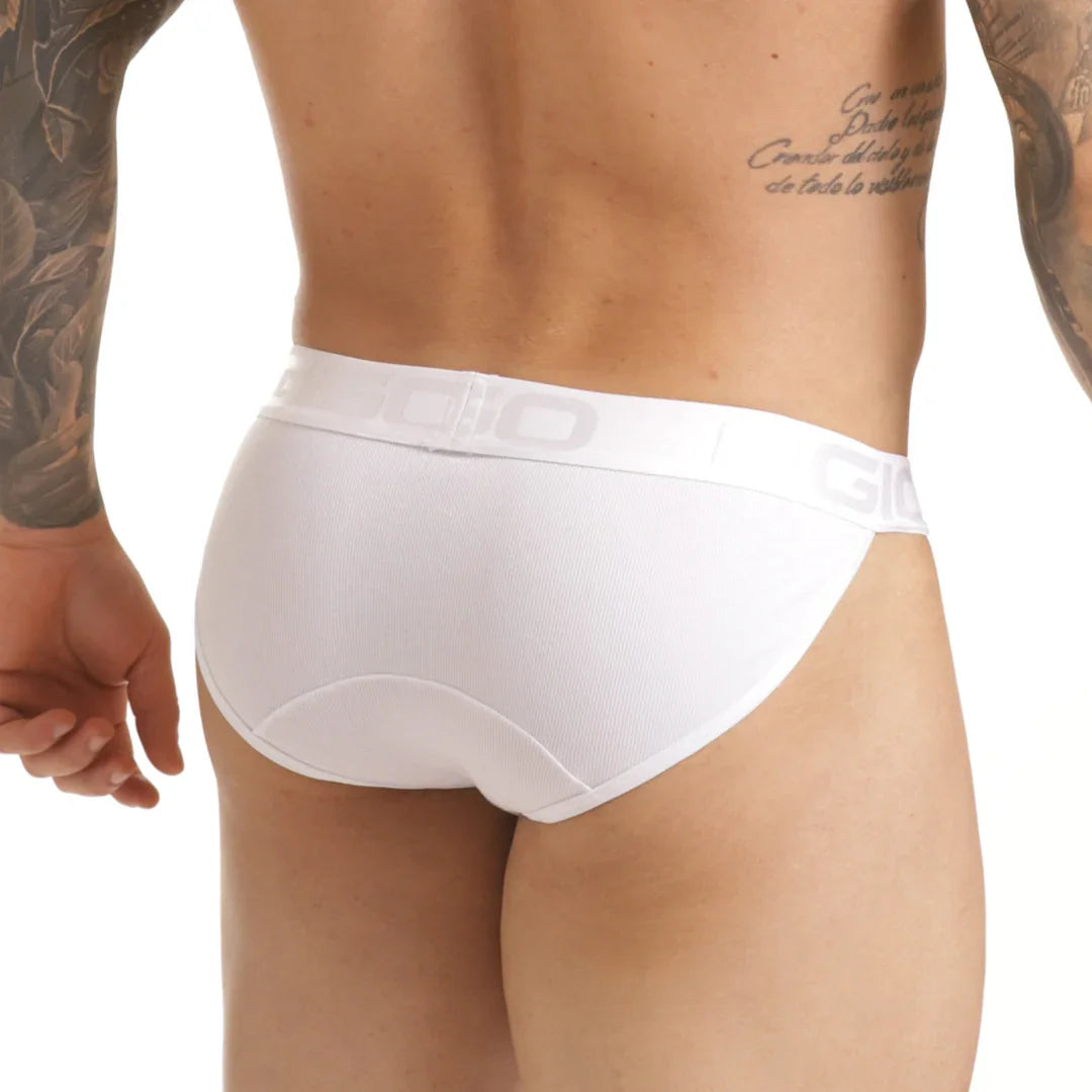 Scanaling White Brief back view by Gigo Underwear