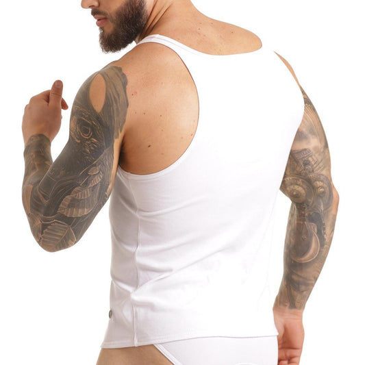 SCANALING WHITE TANK - Gigo Underwear & MensWear
