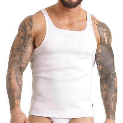 SCANALING WHITE TANK - Gigo Underwear & MensWear