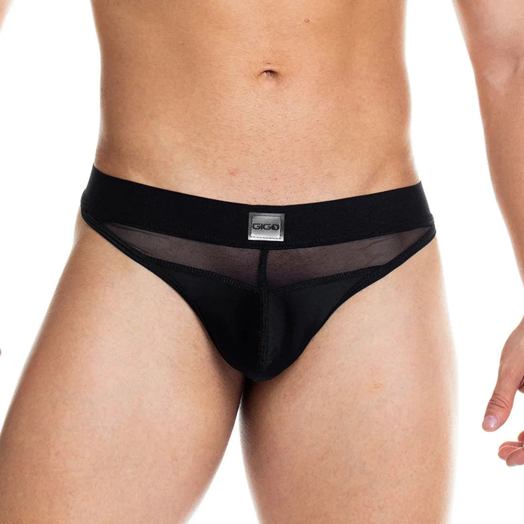 Skin Black Gstring front view by Gigo Underwear