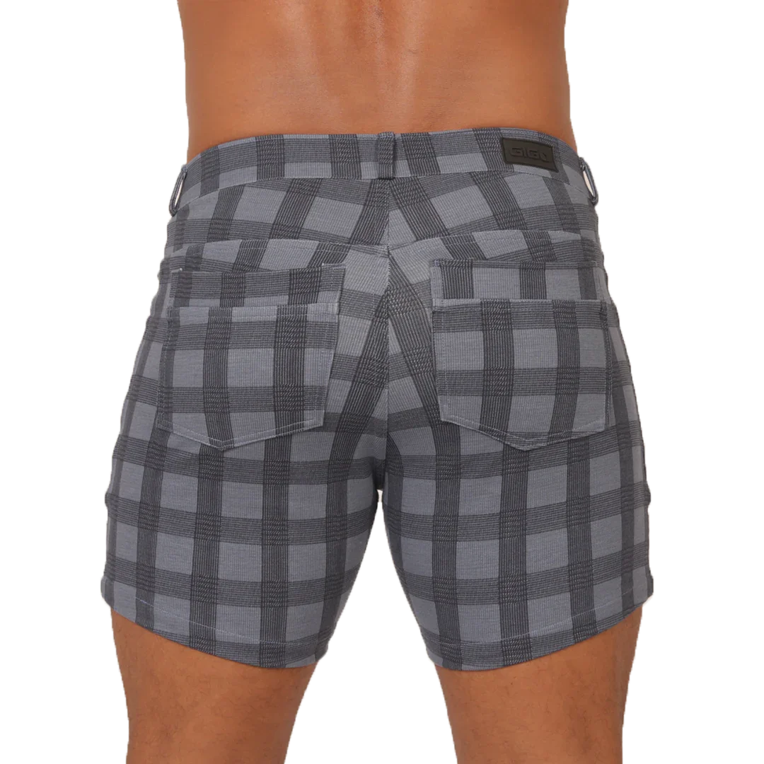 Social Blue Square Short back view by Gigo Underwear