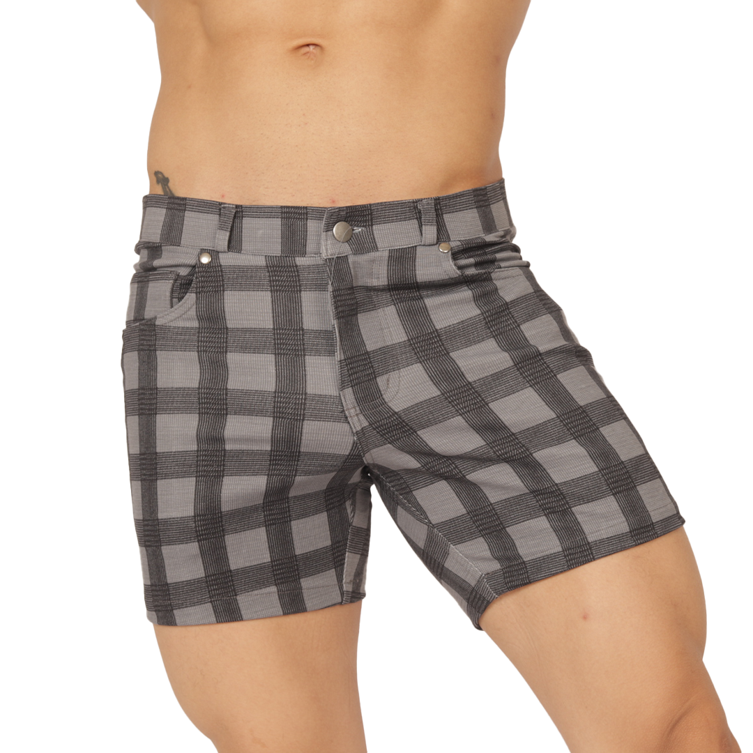 SOCIAL GRAY SHORT - Men's Fetish Bodywear with Sexy Details