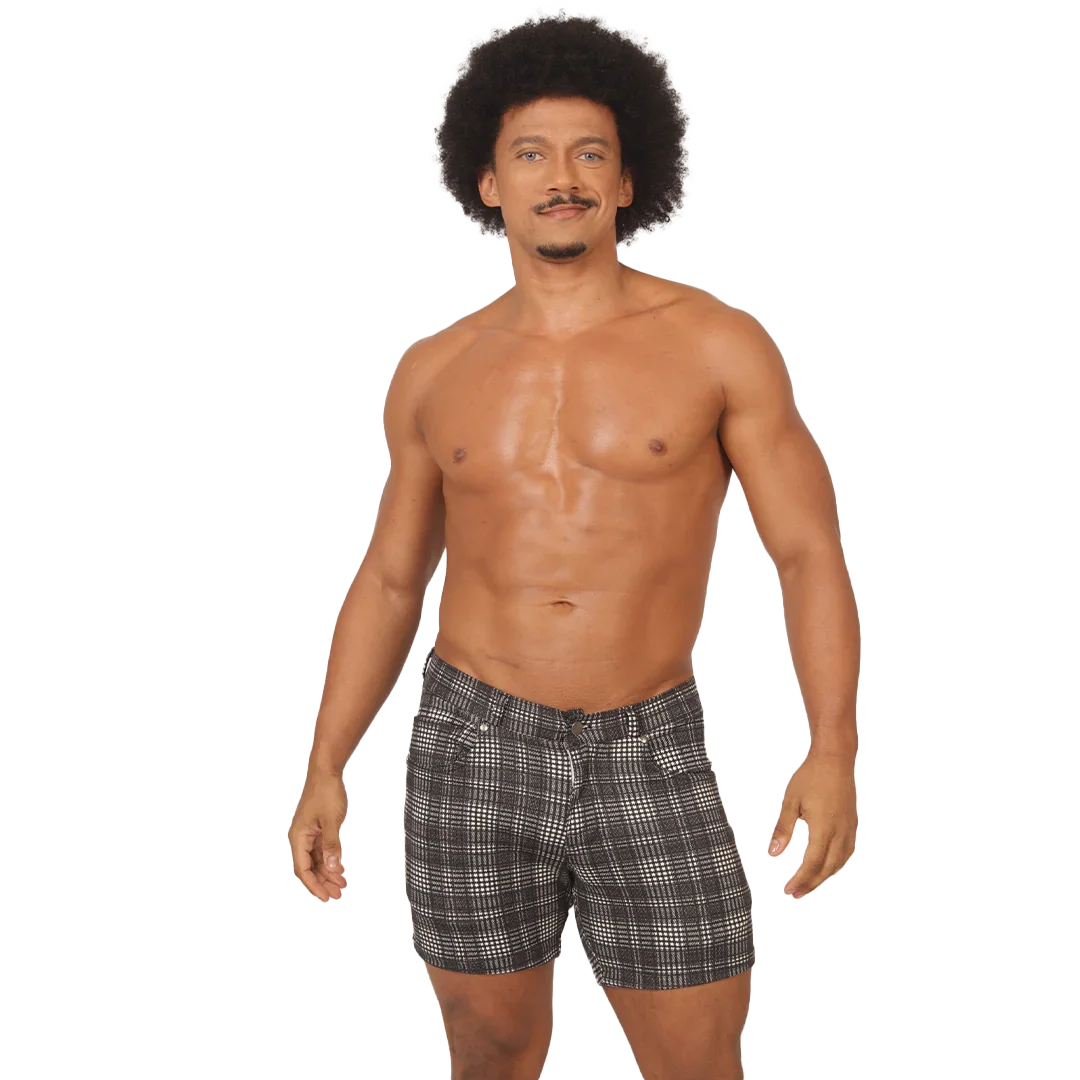 Social Gray Square Short on model by Gigo Underwear