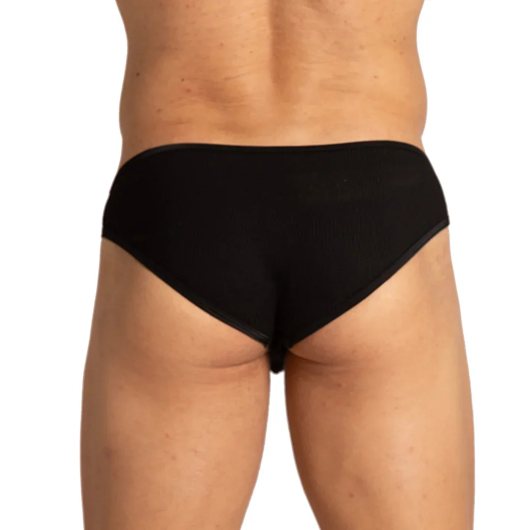 Soft Black Brief back view by Gigo Underwear