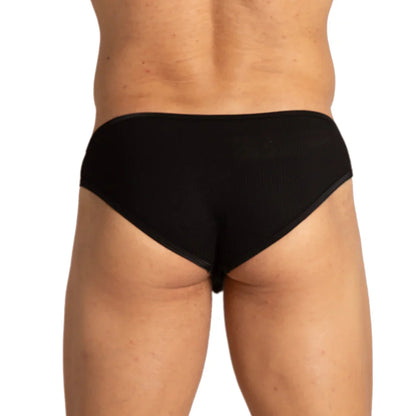 Soft Black Brief back view by Gigo Underwear