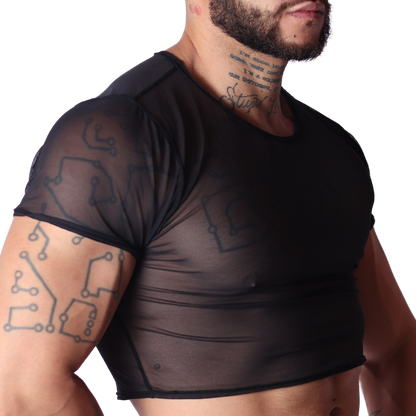 Spectrum Black Crop Top front view by Gigo Underwear