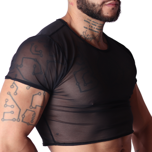 Spectrum Black Crop Top front view by Gigo Underwear